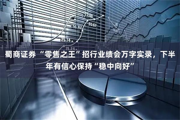 蜀商证券 “零售之王”招行业绩会万字实录，下半年有信心保持“稳中向好”