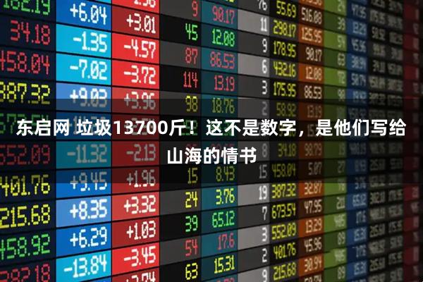东启网 垃圾13700斤！这不是数字，是他们写给山海的情书